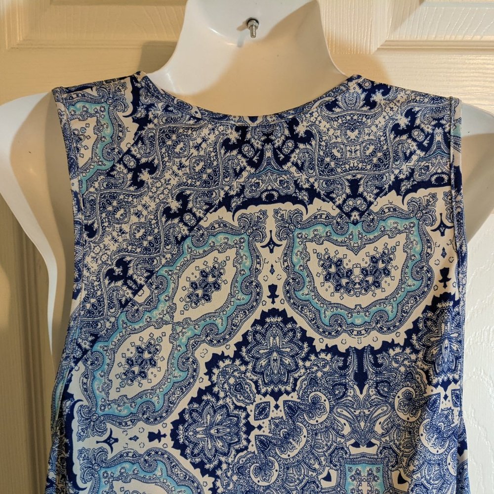 Show Me Your Mumu Blue & White Paisley Garrett Tank Sleeveless Dress - size S - Picture 7 of 9